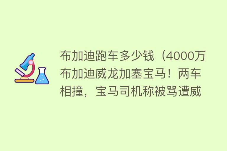 布加迪跑车多少钱（4000万布加迪威龙加塞宝马！两车相撞，宝马司机称被骂遭威胁！）