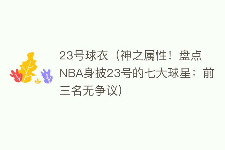 23号球衣（神之属性！盘点NBA身披23号的七大球星：前三名无争议）