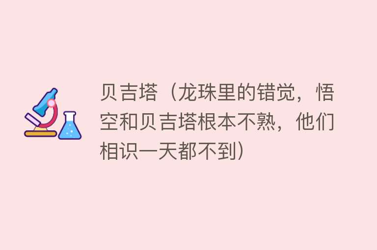 贝吉塔（龙珠里的错觉，悟空和贝吉塔根本不熟，他们相识一天都不到）