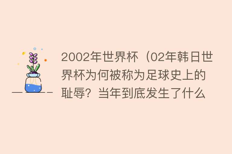 2002年世界杯（02年韩日世界杯为何被称为足球史上的耻辱？当年到底发生了什么？）