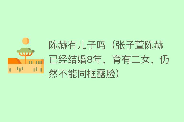 陈赫有儿子吗（张子萱陈赫已经结婚8年，育有二女，仍然不能同框露脸）