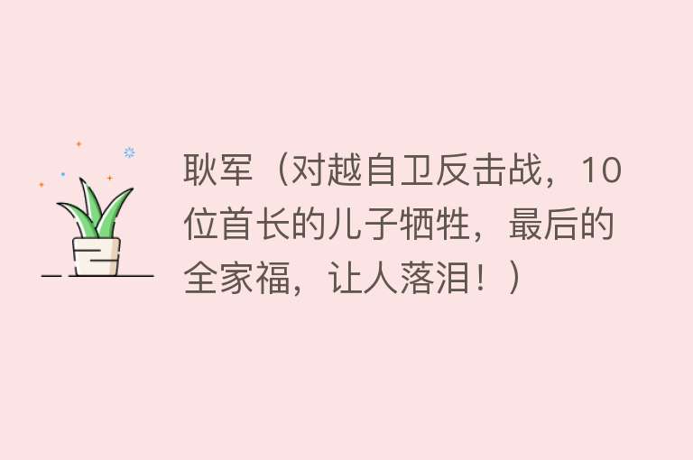 耿军（对越自卫反击战，10位首长的儿子牺牲，最后的全家福，让人落泪！）