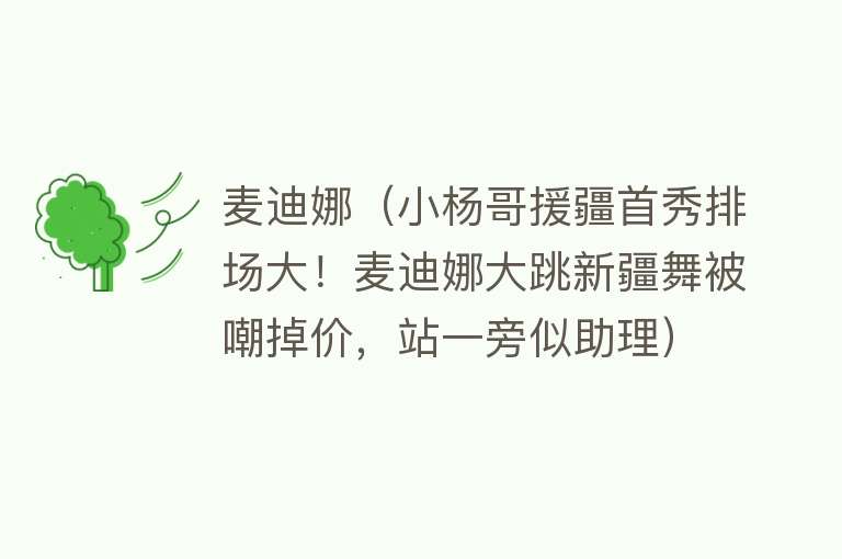 麦迪娜（小杨哥援疆首秀排场大！麦迪娜大跳新疆舞被嘲掉价，站一旁似助理）