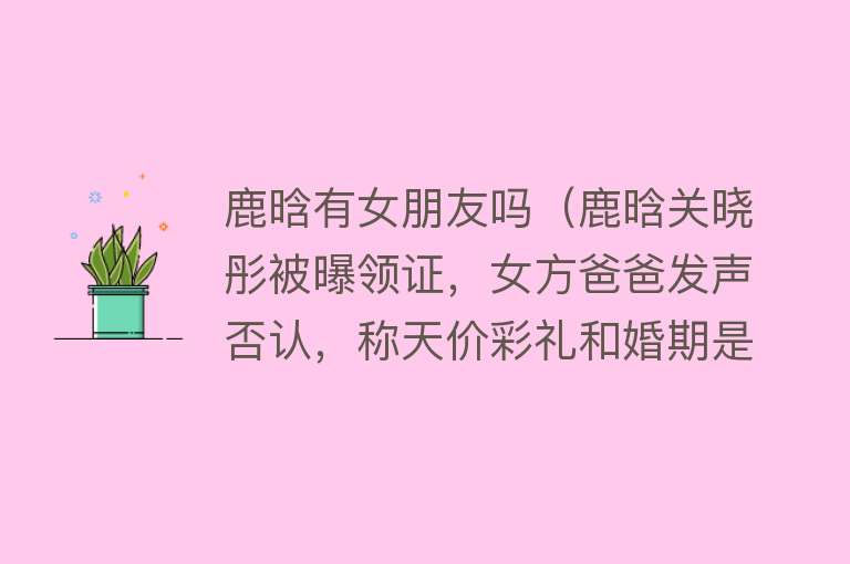 鹿晗有女朋友吗（鹿晗关晓彤被曝领证，女方爸爸发声否认，称天价彩礼和婚期是造谣）