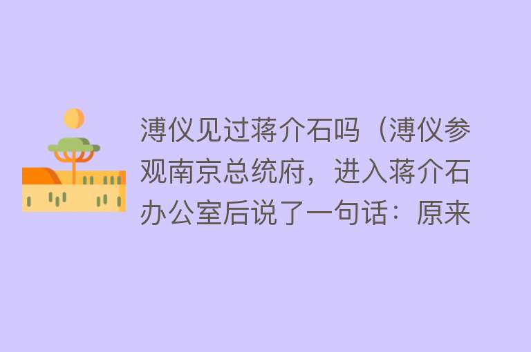 溥仪见过蒋介石吗（溥仪参观南京总统府，进入蒋介石办公室后说了一句话：原来就这么小啊）