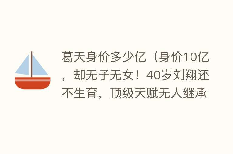 葛天身价多少亿（身价10亿，却无子无女！40岁刘翔还不生育，顶级天赋无人继承）