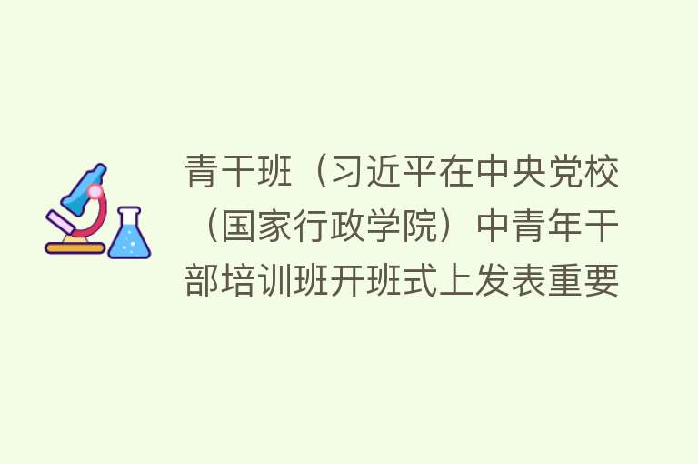 青干班（习近平在中央党校（国家行政学院）中青年干部培训班开班式上发表重要讲话）