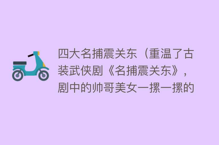 四大名捕震关东（重温了古装武侠剧《名捕震关东》，剧中的帅哥美女一摞一摞的！）