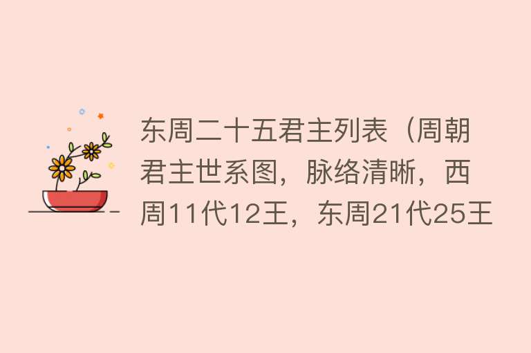 东周二十五君主列表（周朝君主世系图，脉络清晰，西周11代12王，东周21代25王）