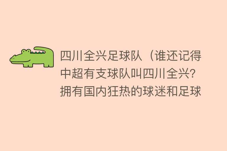 四川全兴足球队（谁还记得中超有支球队叫四川全兴？拥有国内狂热的球迷和足球文化）