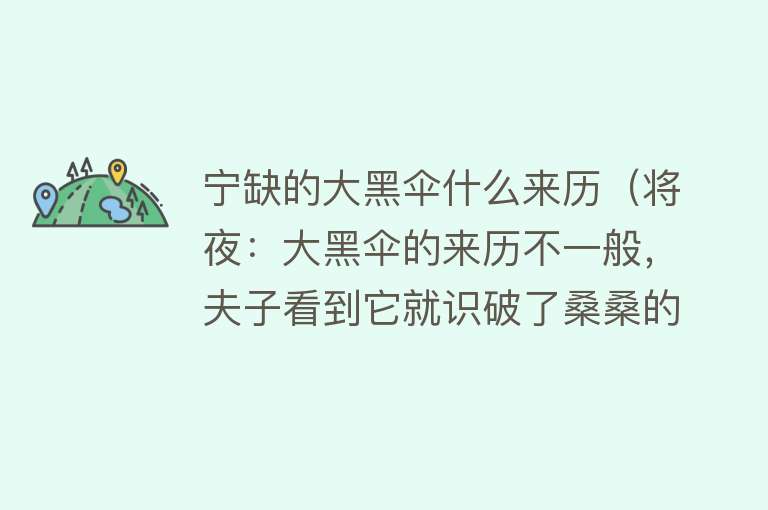 宁缺的大黑伞什么来历（将夜：大黑伞的来历不一般，夫子看到它就识破了桑桑的身份）