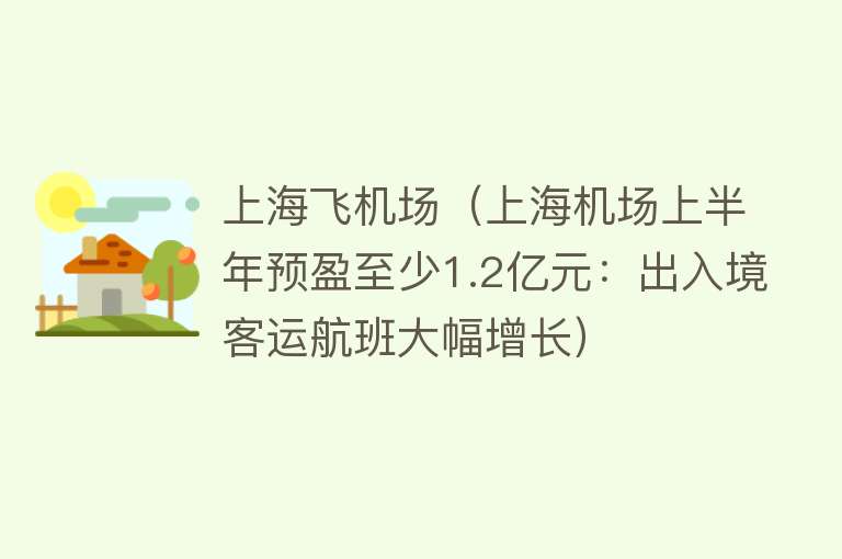 上海飞机场（上海机场上半年预盈至少1.2亿元：出入境客运航班大幅增长）