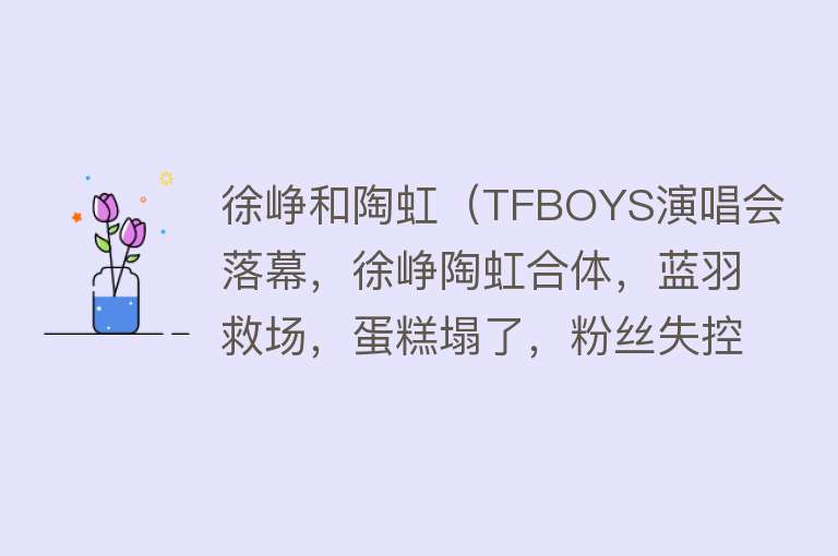 徐峥和陶虹（TFBOYS演唱会落幕，徐峥陶虹合体，蓝羽救场，蛋糕塌了，粉丝失控）