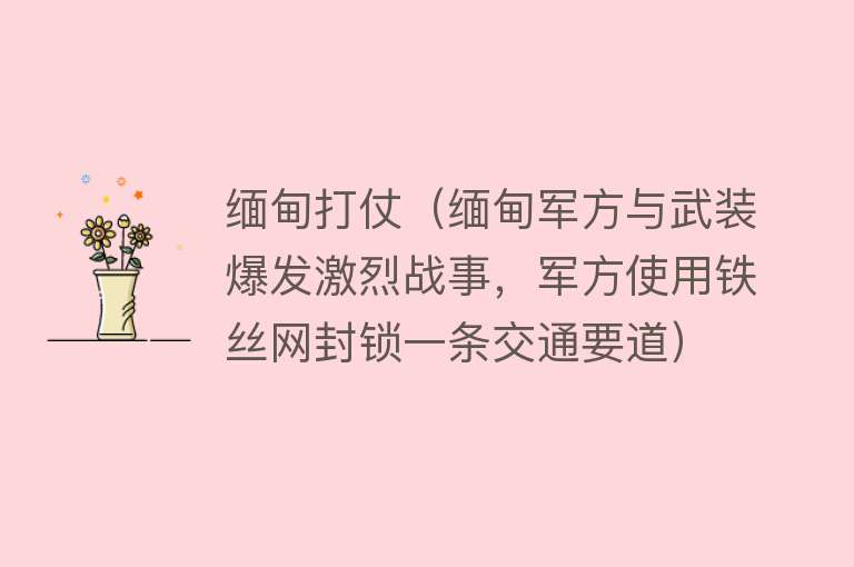 缅甸打仗（缅甸军方与武装爆发激烈战事，军方使用铁丝网封锁一条交通要道）