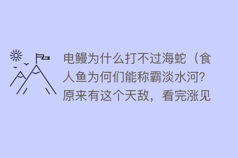 电鳗为什么打不过海蛇（食人鱼为何们能称霸淡水河？原来有这个天敌，看完涨见识了！）