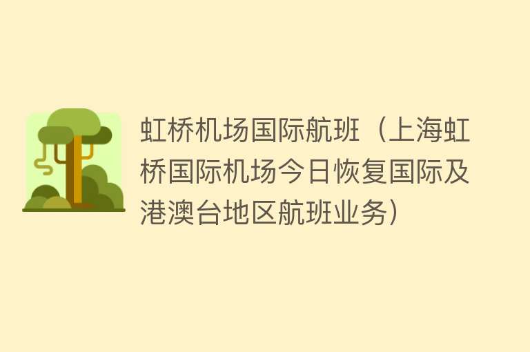 虹桥机场国际航班（上海虹桥国际机场今日恢复国际及港澳台地区航班业务）