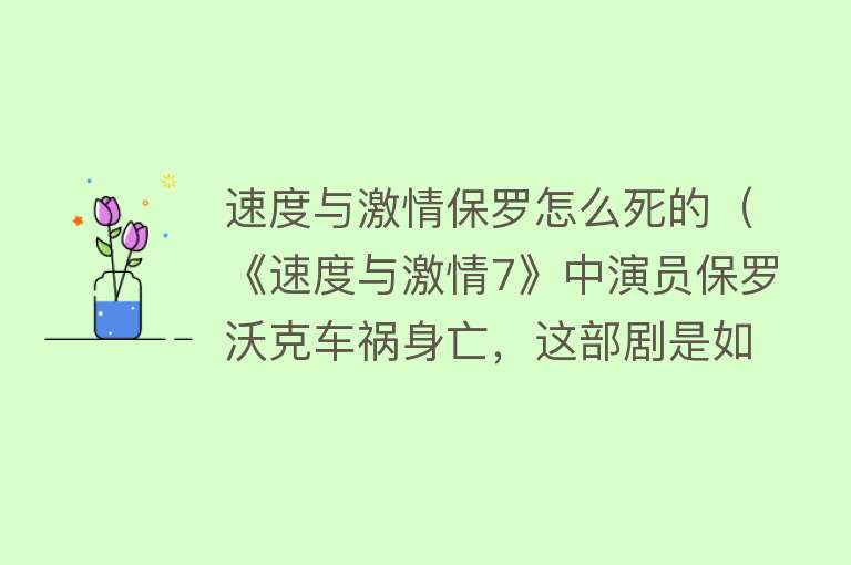 速度与激情保罗怎么死的（《速度与激情7》中演员保罗沃克车祸身亡，这部剧是如何完成的？）