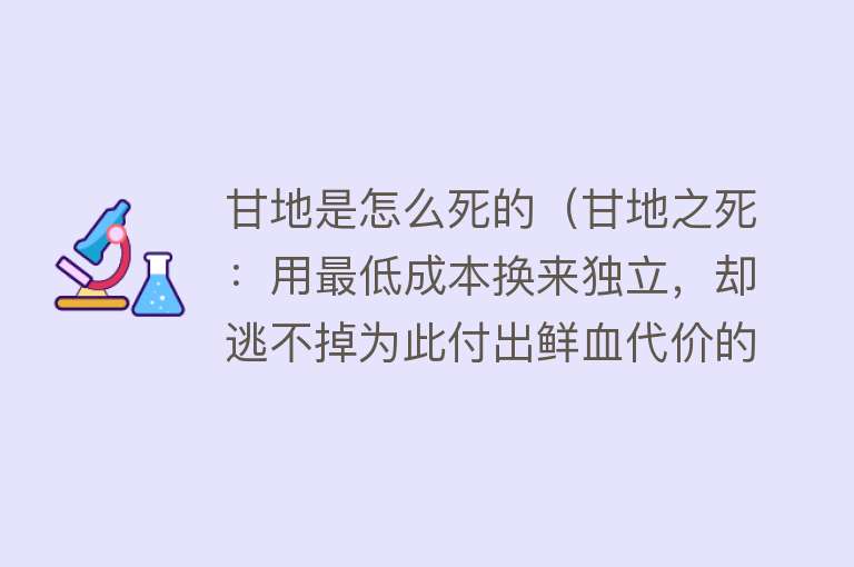 甘地是怎么死的（甘地之死：用最低成本换来独立，却逃不掉为此付出鲜血代价的命运）