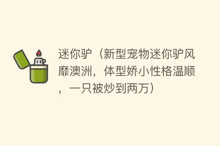 迷你驴（新型宠物迷你驴风靡澳洲，体型娇小性格温顺，一只被炒到两万）