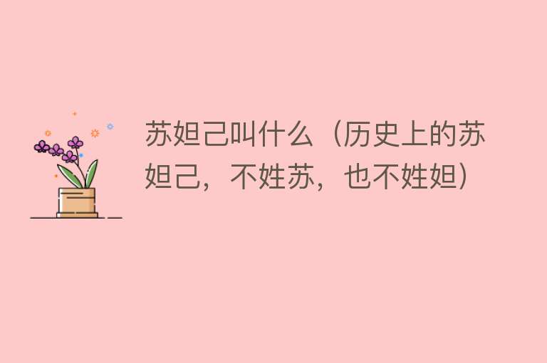 苏妲己叫什么（历史上的苏妲己，不姓苏，也不姓妲） 