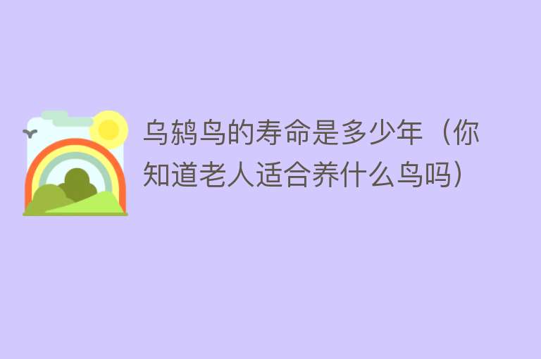 乌鸫鸟的寿命是多少年（你知道老人适合养什么鸟吗） 