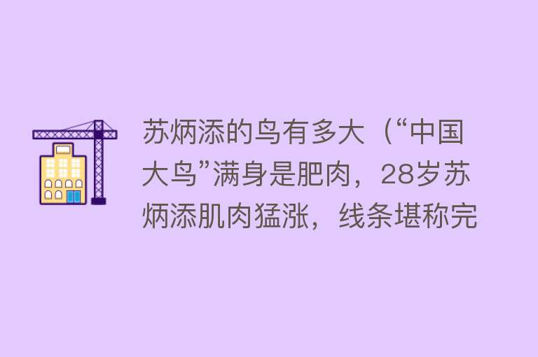 苏炳添的鸟有多大（“中国大鸟”满身是肥肉，28岁苏炳添肌肉猛涨，线条堪称完美） 