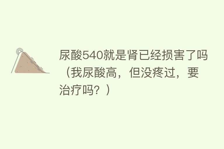 尿酸540就是肾已经损害了吗（我尿酸高，但没疼过，要治疗吗？） 