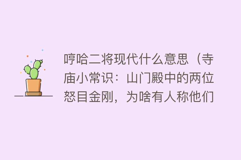 哼哈二将现代什么意思（寺庙小常识：山门殿中的两位怒目金刚，为啥有人称他们为哼哈二将） 