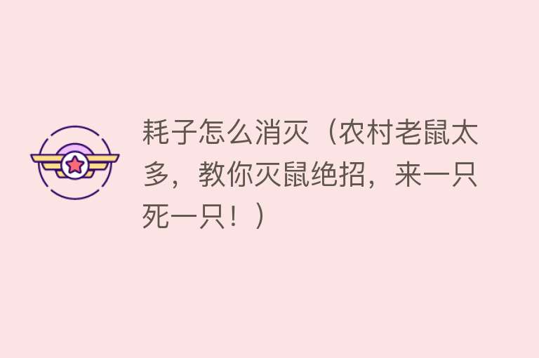 耗子怎么消灭（农村老鼠太多，教你灭鼠绝招，来一只死一只！） 