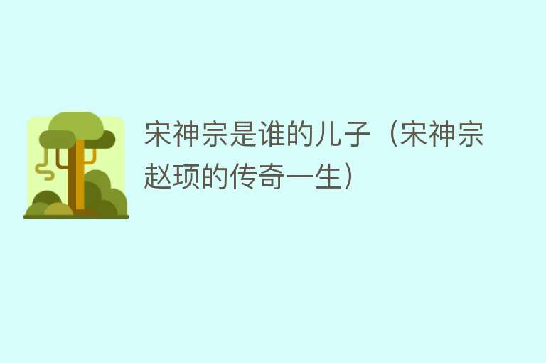 宋神宗是谁的儿子（宋神宗赵顼的传奇一生） 