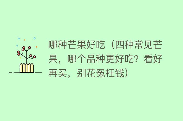 哪种芒果好吃（四种常见芒果，哪个品种更好吃？看好再买，别花冤枉钱） 