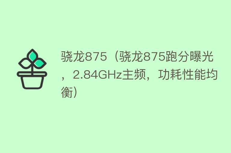 骁龙875（骁龙875跑分曝光，2.84GHz主频，功耗性能均衡）