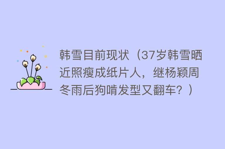 韩雪目前现状（37岁韩雪晒近照瘦成纸片人，继杨颖周冬雨后狗啃发型又翻车？） 