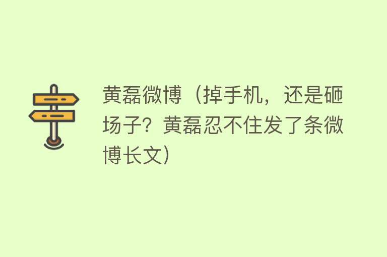 黄磊微博（掉手机，还是砸场子？黄磊忍不住发了条微博长文） 