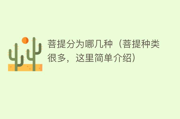 菩提分为哪几种(菩提种类很多,这里简单介绍)