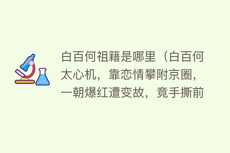 白百何祖籍是哪里（白百何太心机，靠恋情攀附京圈，一朝爆红遭变故，竟手撕前夫洗白） 