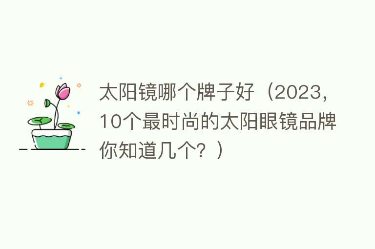 太阳镜哪个牌子好（2023，10个最时尚的太阳眼镜品牌你知道几个？） 