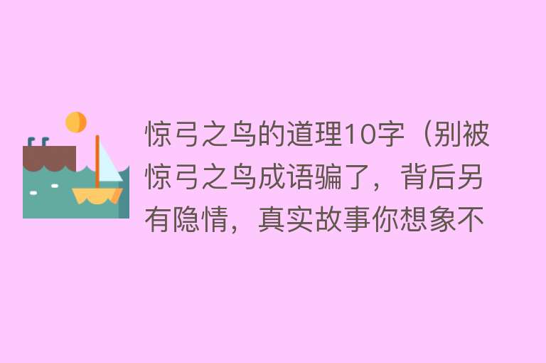 惊弓之鸟的道理10字（别被惊弓之鸟成语骗了，背后另有隐情，真实故事你想象不到） 