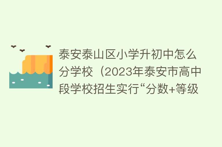 泰安泰山区小学升初中怎么分学校（2023年泰安市高中段学校招生实行“分数+等级”录取方式） 