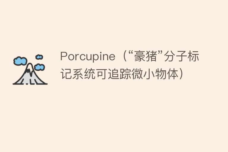 Porcupine(“豪猪”分子标记系统可追踪微小物体)