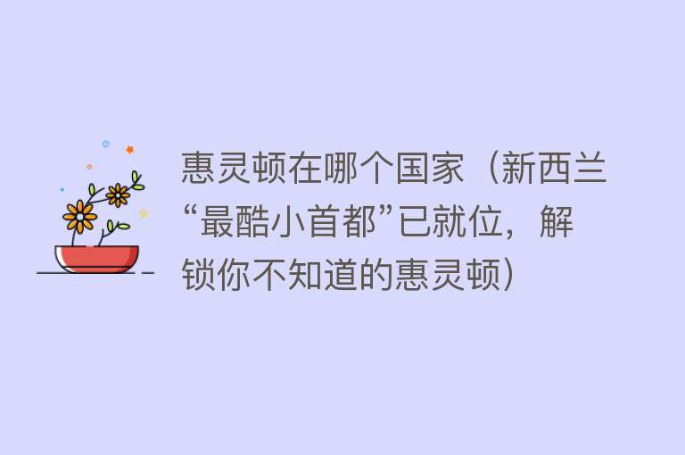 惠灵顿在哪个国家（新西兰“最酷小首都”已就位，解锁你不知道的惠灵顿）