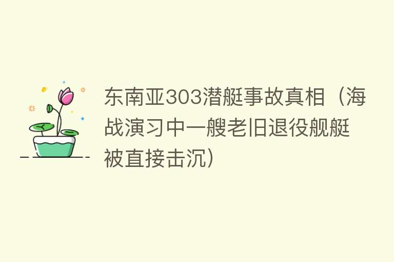 东南亚303潜艇事故真相（海战演习中一艘老旧退役舰艇被直接击沉） 