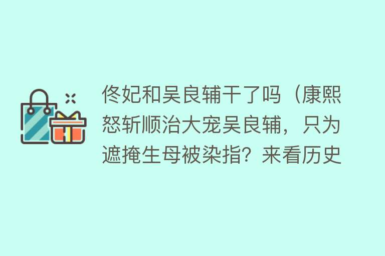 佟妃和吴良辅干了吗（康熙怒斩顺治大宠吴良辅，只为遮掩生母被染指？来看历史真相如何） 