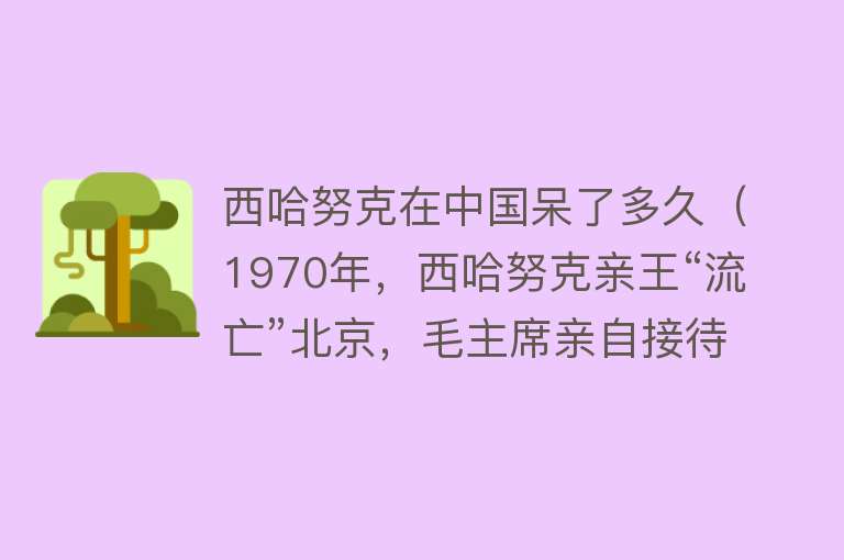 西哈努克在中国呆了多久（1970年，西哈努克亲王“流亡”北京，毛主席亲自接待：无偿援助）