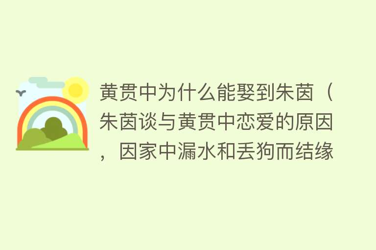 黄贯中为什么能娶到朱茵（朱茵谈与黄贯中恋爱的原因，因家中漏水和丢狗而结缘） 