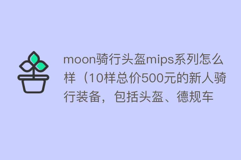 moon骑行头盔mips系列怎么样（10样总价500元的新人骑行装备，包括头盔、德规车灯、智能手环） 