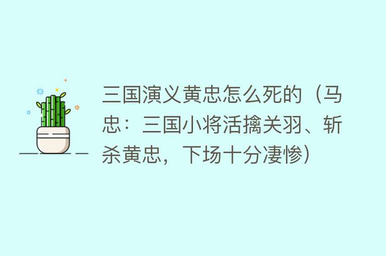 三国演义黄忠怎么死的（马忠：三国小将活擒关羽、斩杀黄忠，下场十分凄惨）