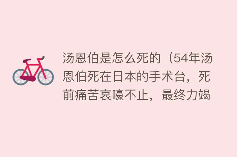 汤恩伯是怎么死的（54年汤恩伯死在日本的手术台，死前痛苦哀嚎不止，最终力竭而亡）