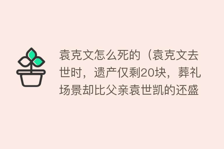 袁克文怎么死的（袁克文去世时，遗产仅剩20块，葬礼场景却比父亲袁世凯的还盛大）