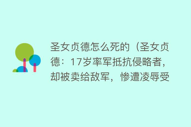 圣女贞德怎么死的（圣女贞德：17岁率军抵抗侵略者，却被卖给敌军，惨遭凌辱受刑而亡）